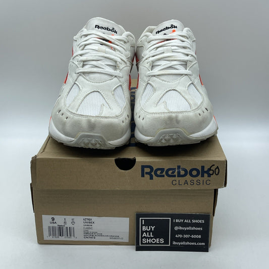 Size 9 - Reebok Aztrek Solar Orange White Grey Suede Leather (CN7472)