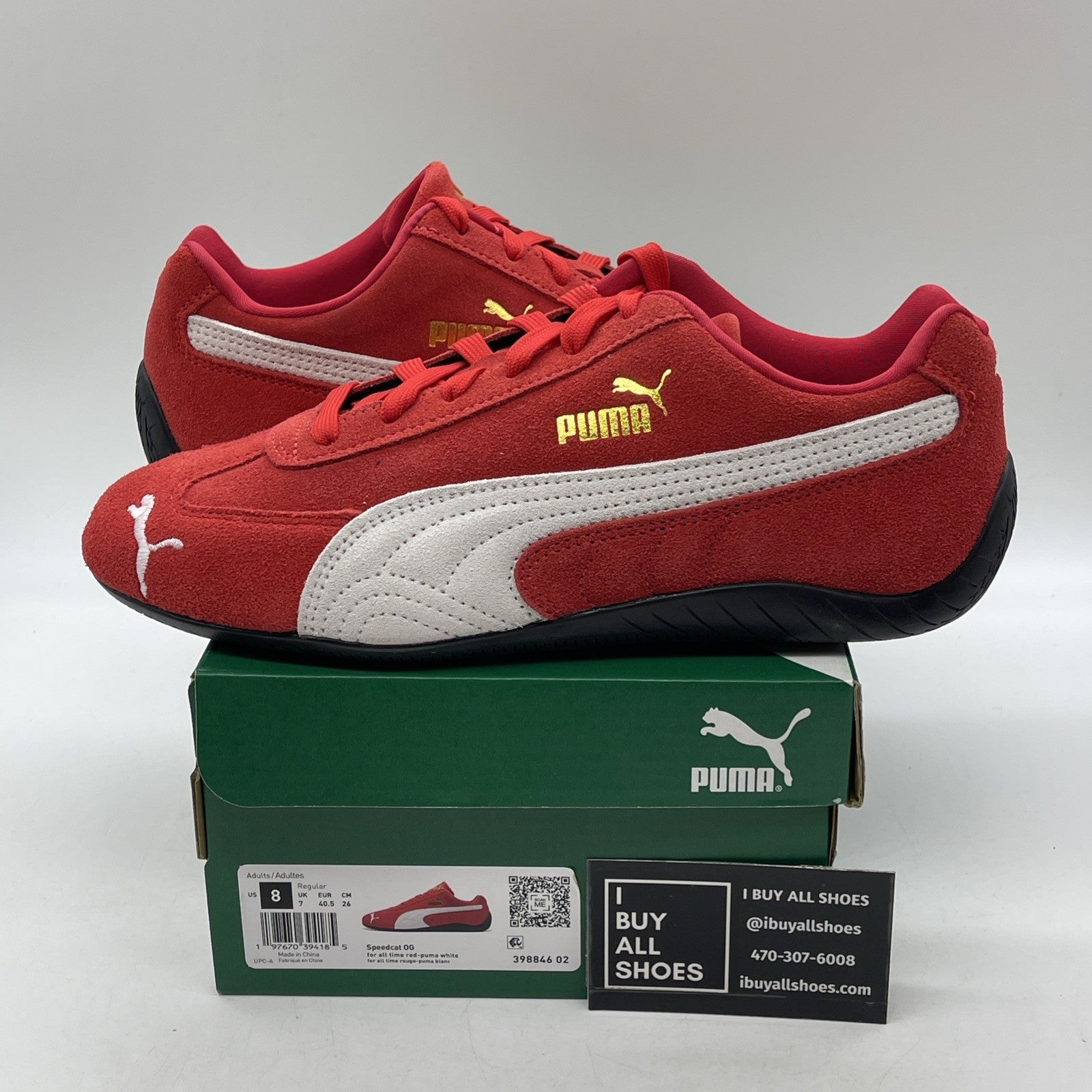 Size 8 - PUMA Speedcat OG Red White Black Suede (398846-02)