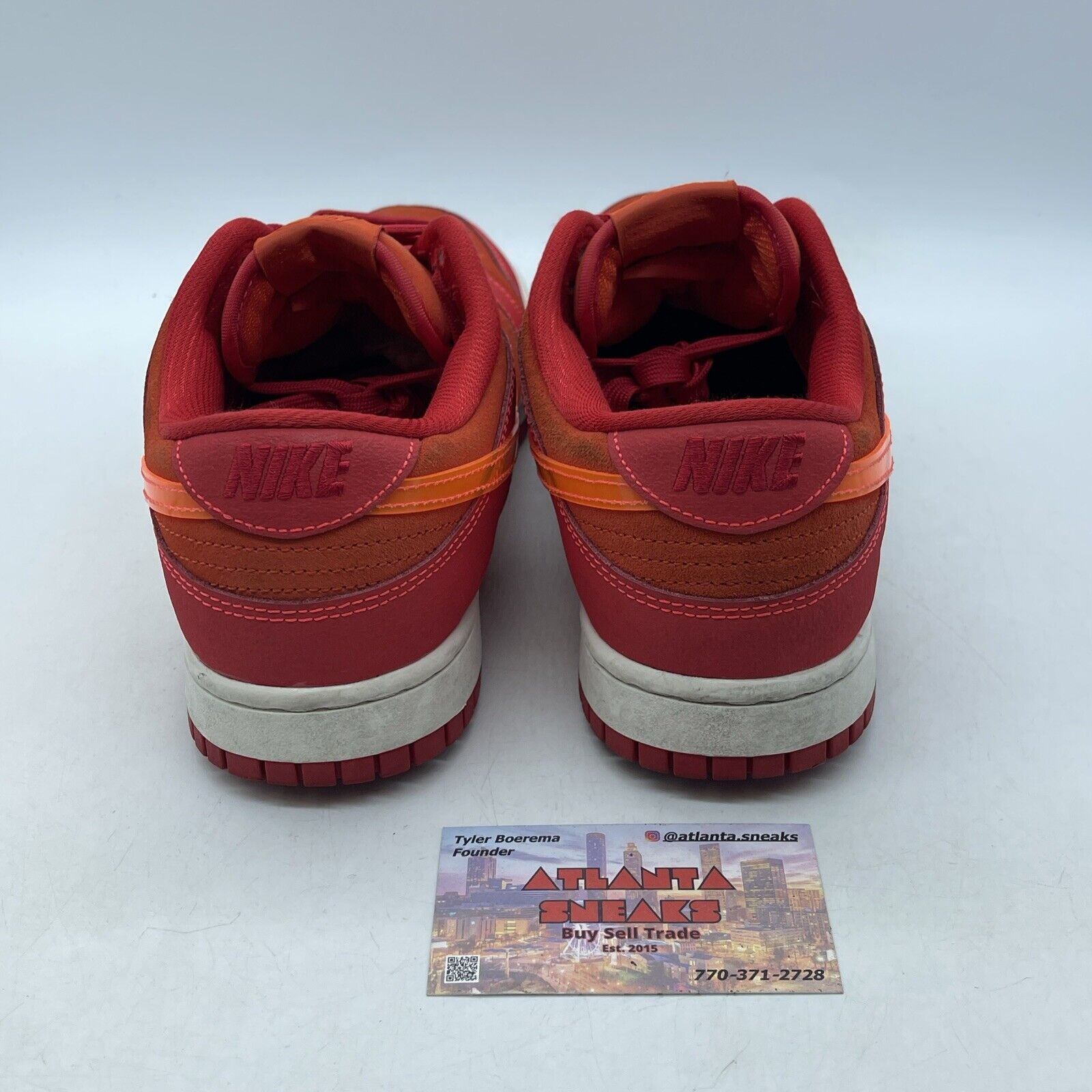 Size 8.5 - Nike Dunk Low ATL Red Orange White Suede Leather (FD0724-657)