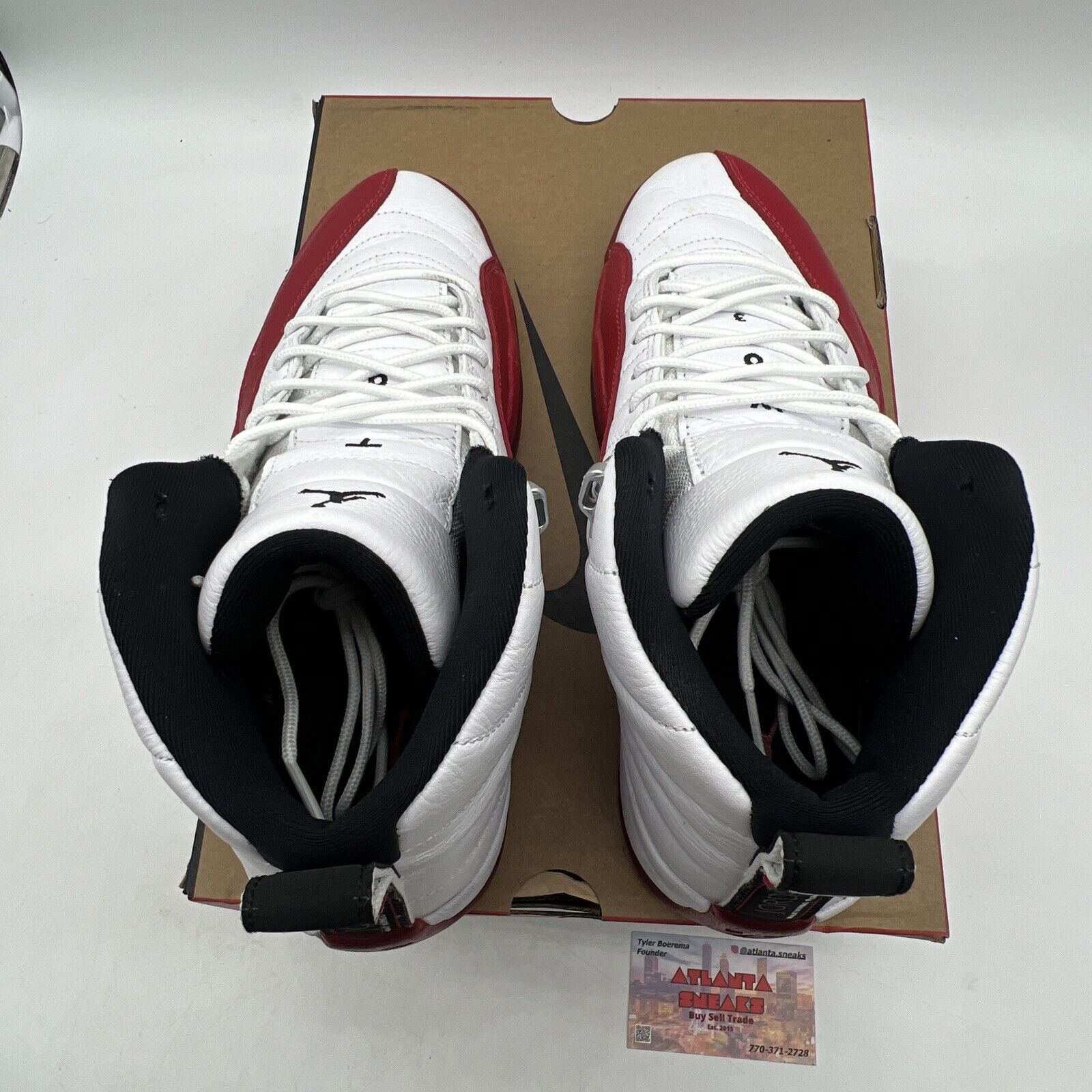 Size 10.5 - Jordan 12 Retro 2023 Mid Cherry White Red Black Leather (CT8013-116)