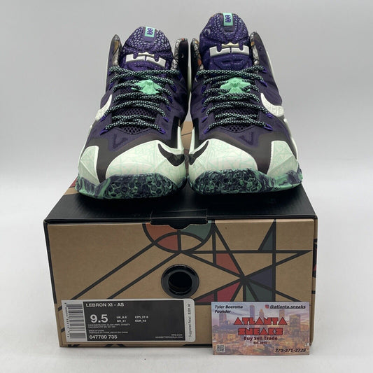 Size 9.5 - Nike LeBron 11 All Star - Gator King Purple Blue Suede (647780-735)
