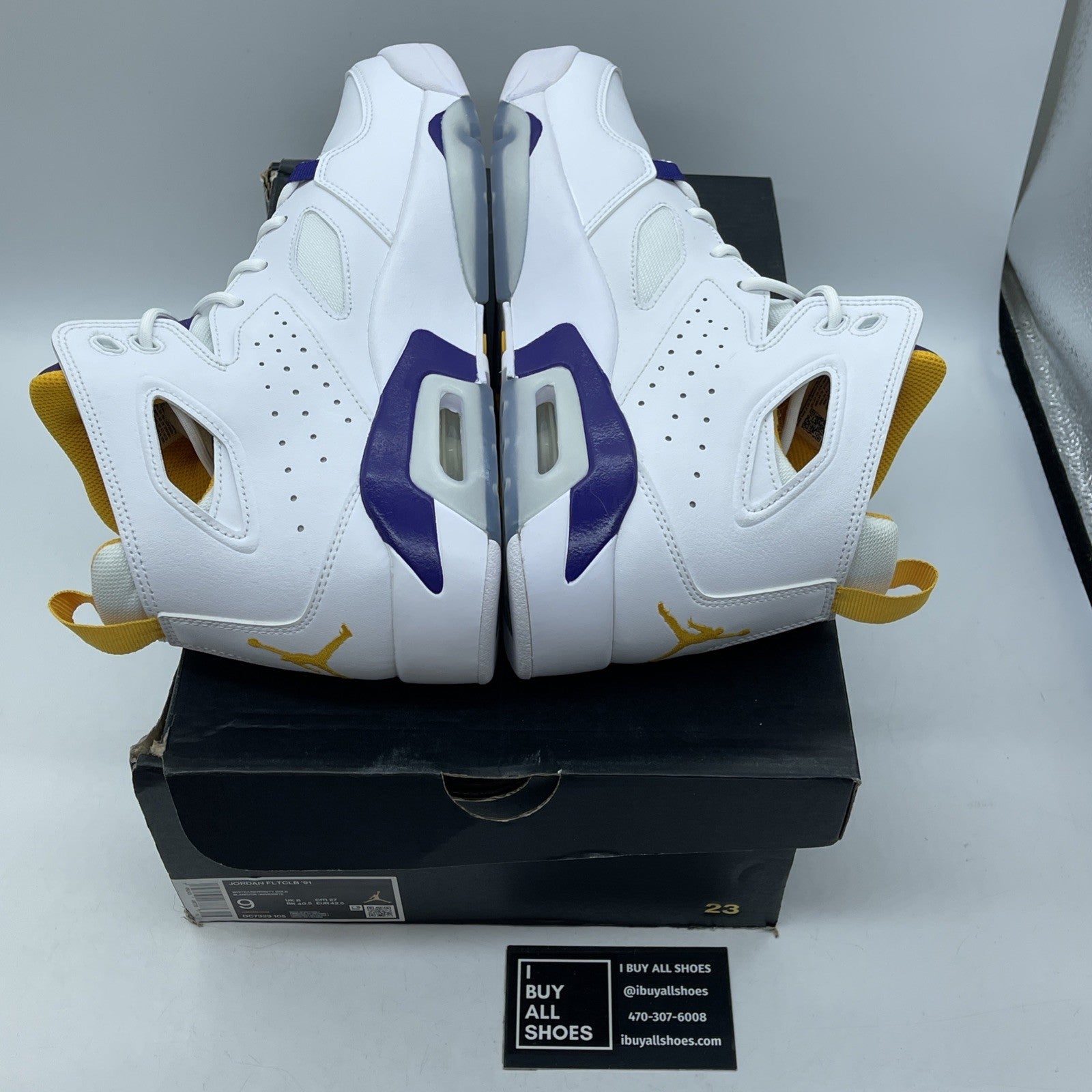 Size - 9 Air Jordan Flight Club '91 'Lakers' Shoes Sneakers (DC7329-105)