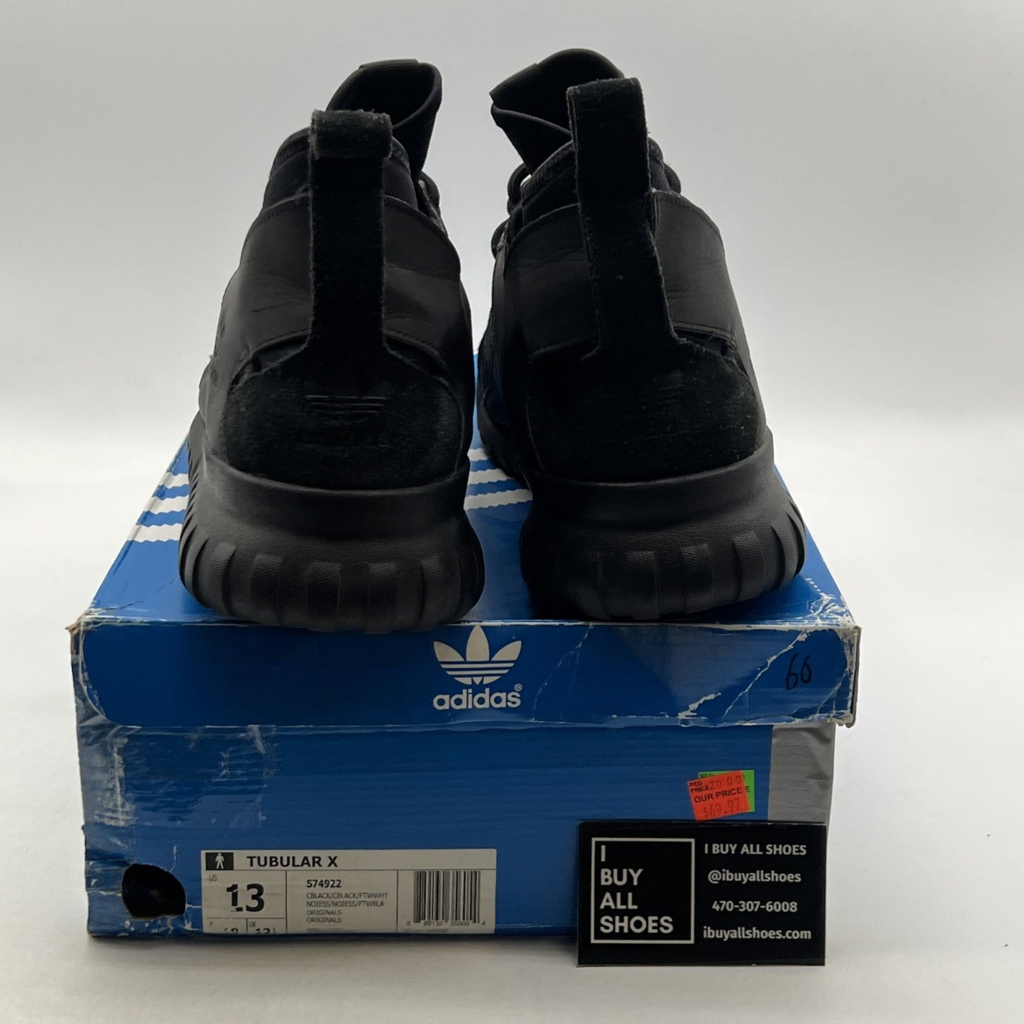 Size 13 - Adidas Tubular X Core Black (S74922)