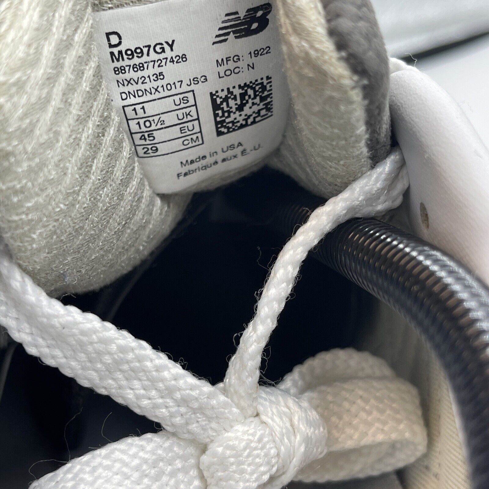 Size 11 - New Balance 997 Made In USA Grey White Suede Leather (M997GY)