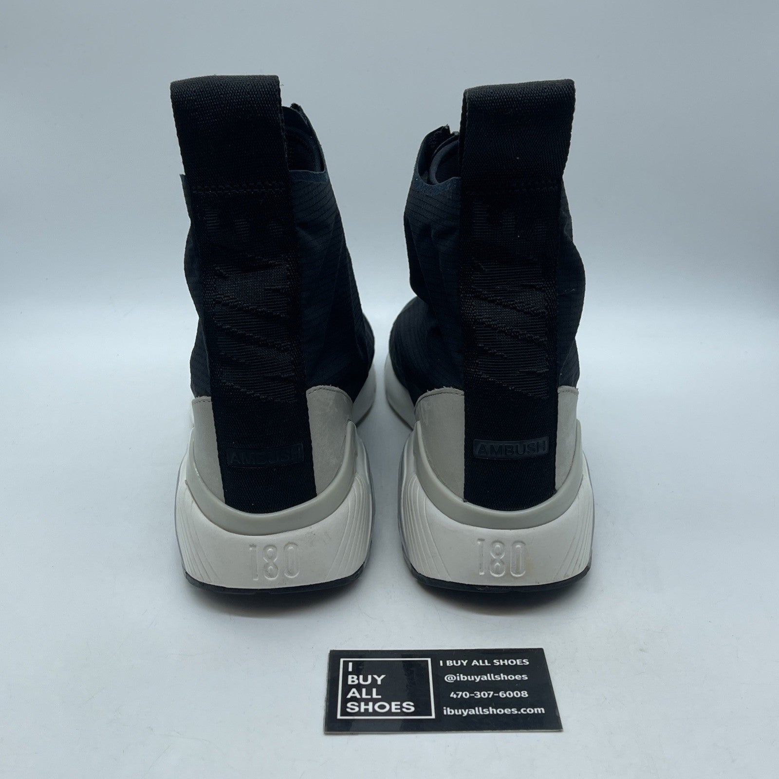 Size 10.5 - Nike AMBUSH x Air Max 180 High Black  Suede Leather (BV0145-001)