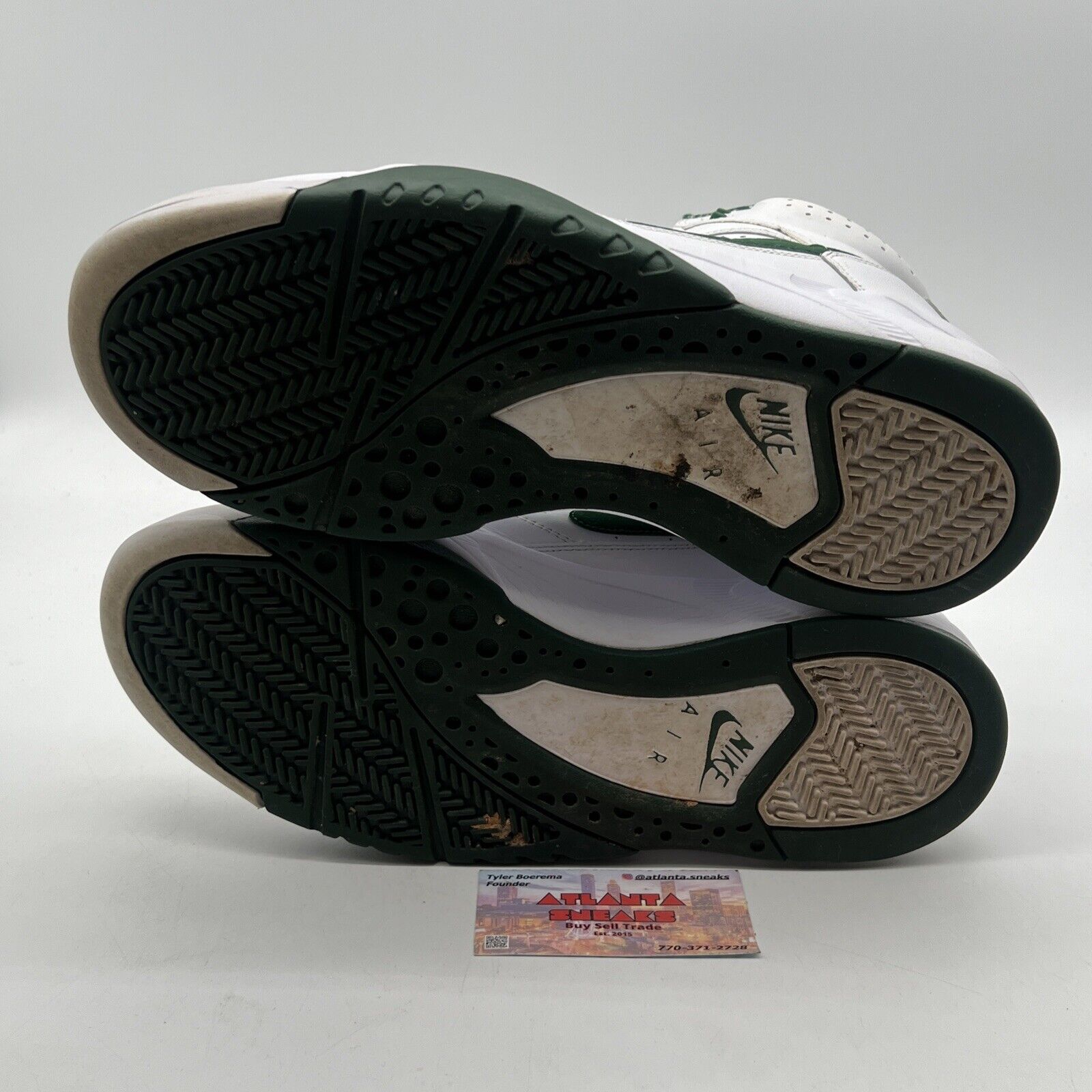 Size 11.5 - Nike Air Flight Lite Mid White Gorge Green Leather (DJ2518-103)