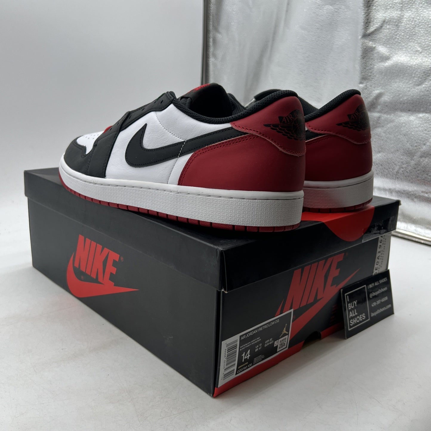 Size 14 - Air Jordan 1 Retro OG Low Black Toe (CZ0790-106)