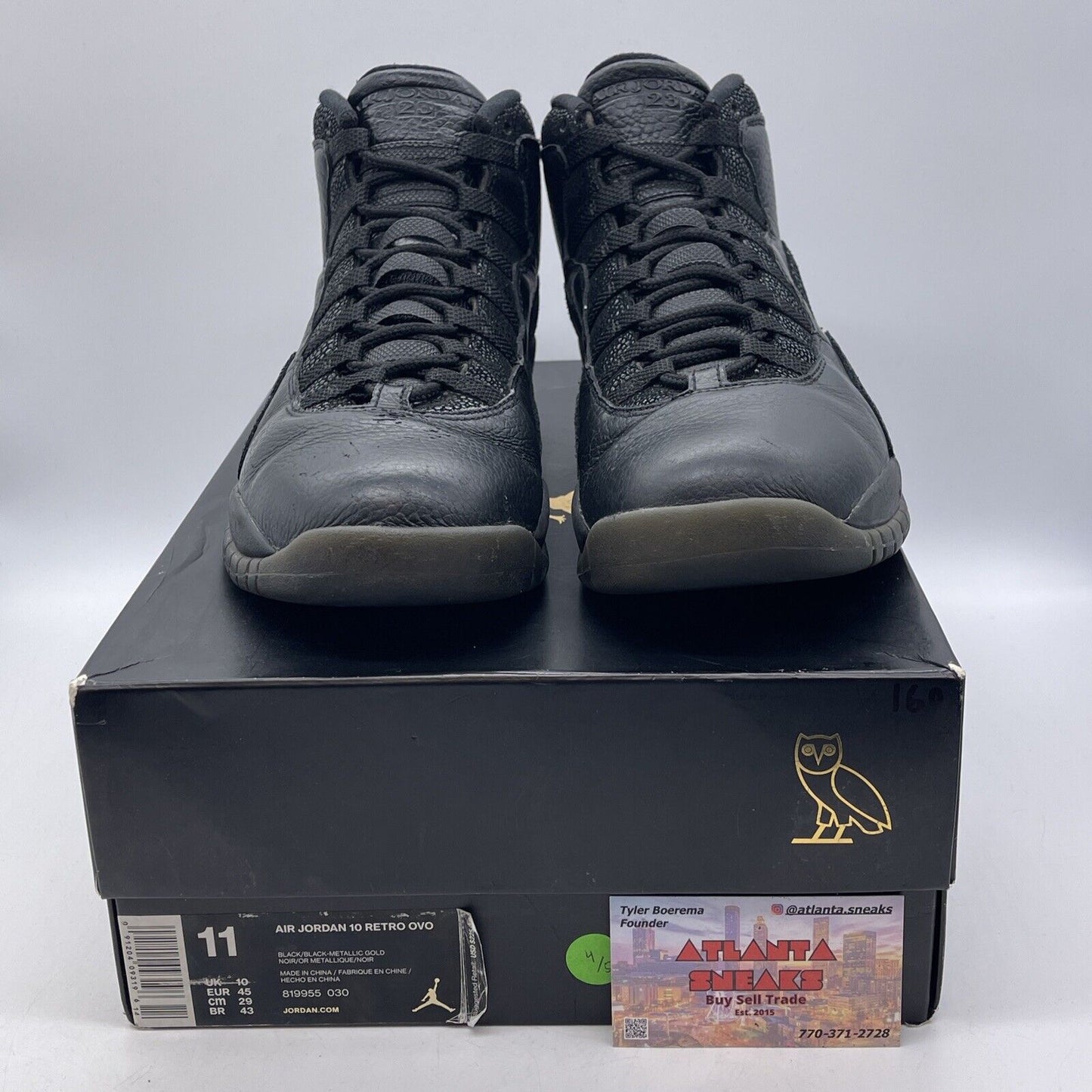 Size 11 - OVO x Air Jordan 10 Retro Black Suede Leather (819955-030)