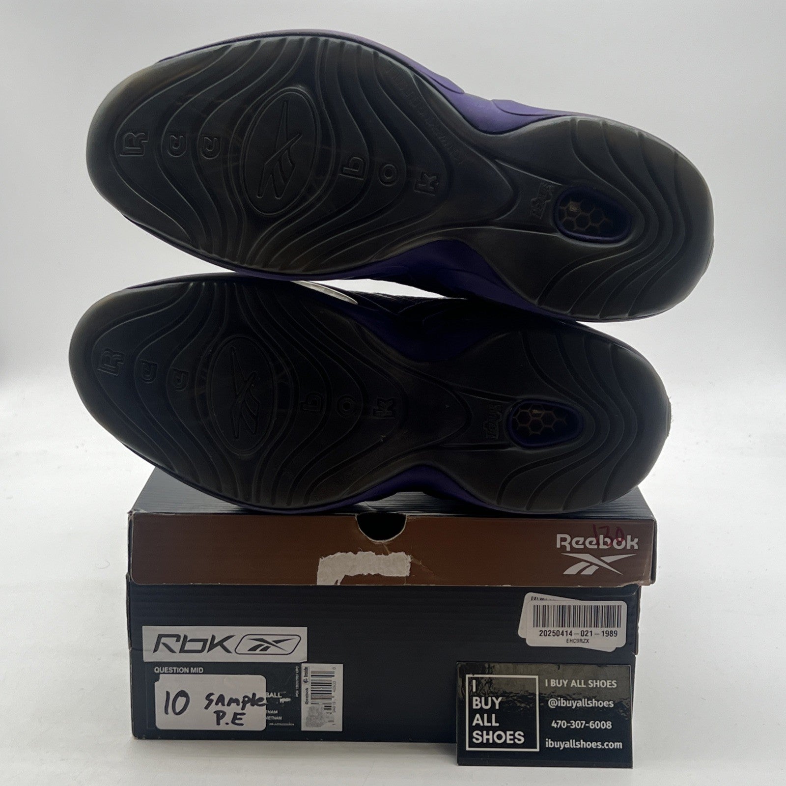 Size 10 - Reebok Question Mid Sample , Purple Grey (BB0216)