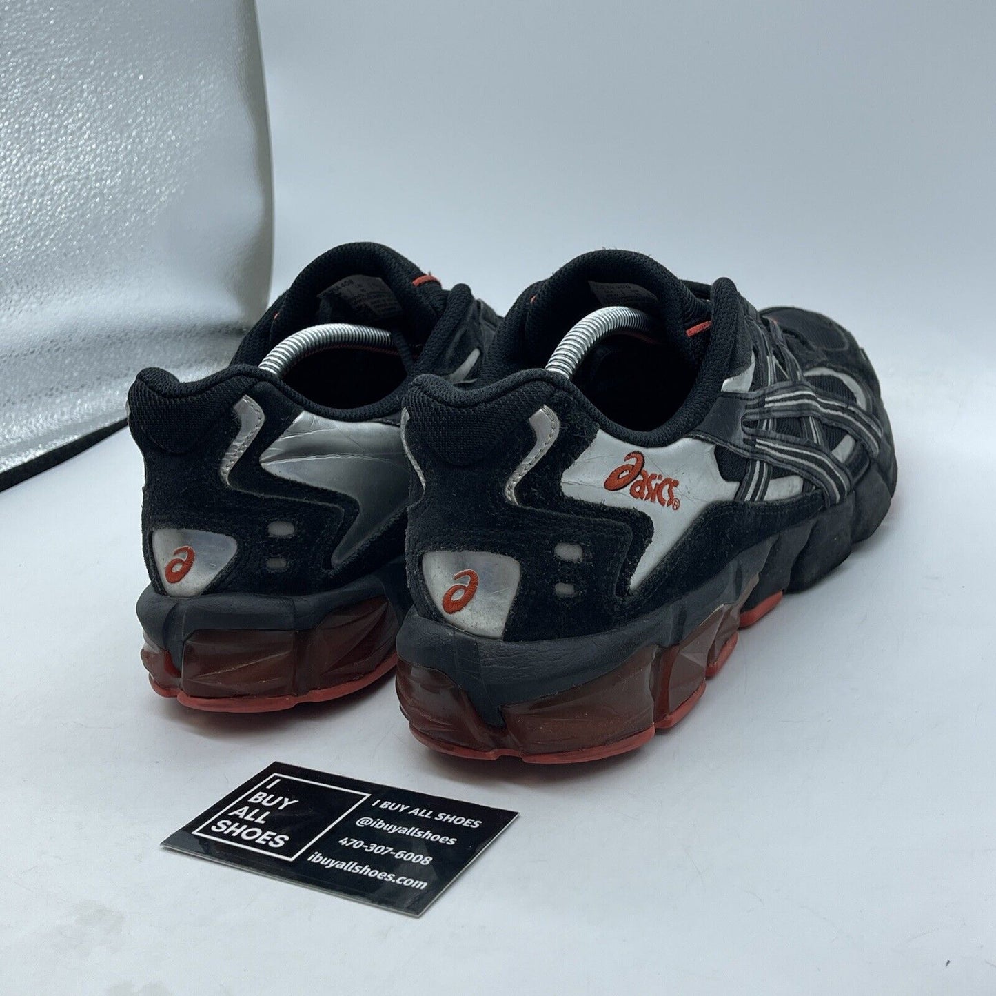 Size 8 - Asics Gel-Kayano V KZN Black Red Silver Suede Leather  (1021A408)