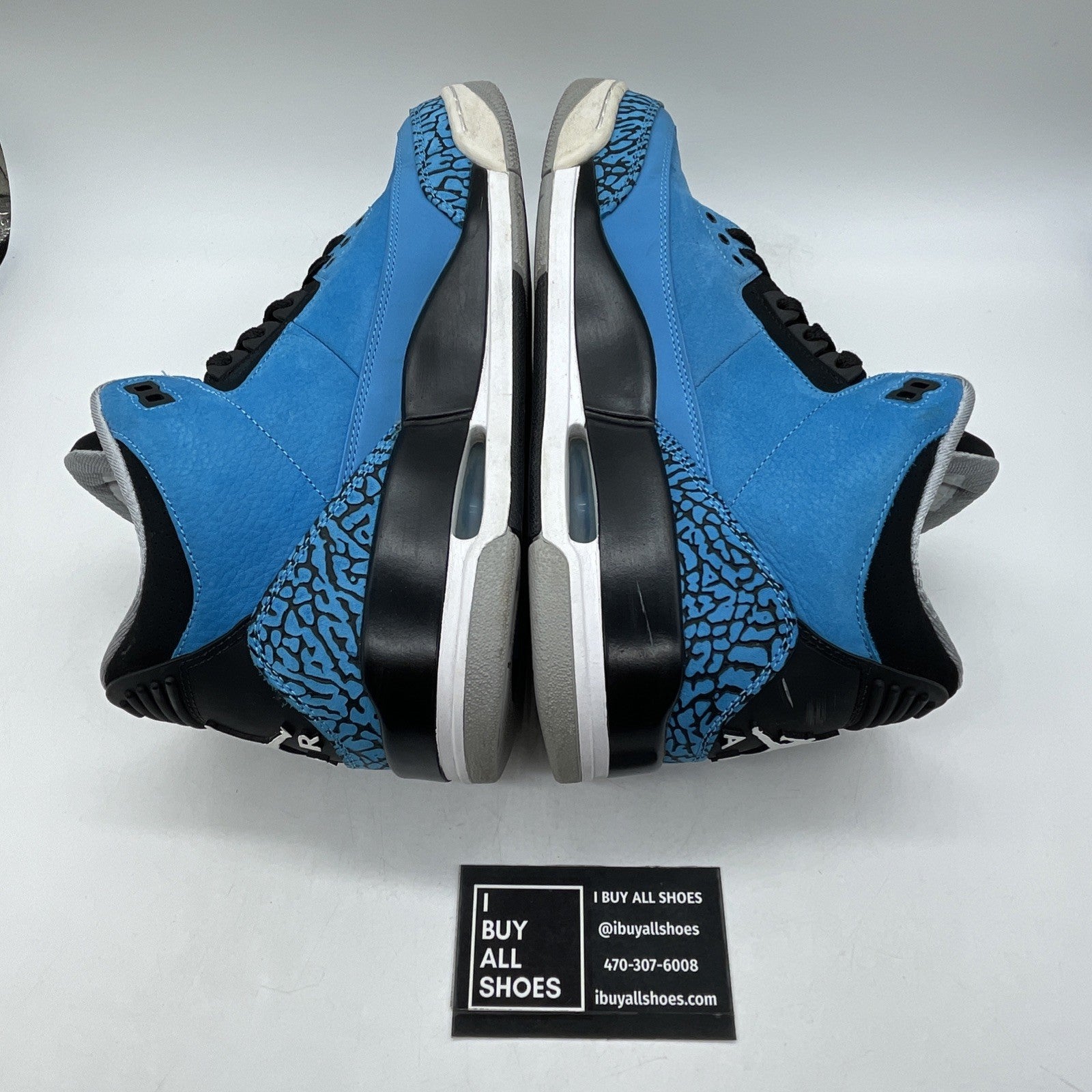 Size 9.5 - Air Jordan 3 Retro Powder Blue Black Suede (136064-406)