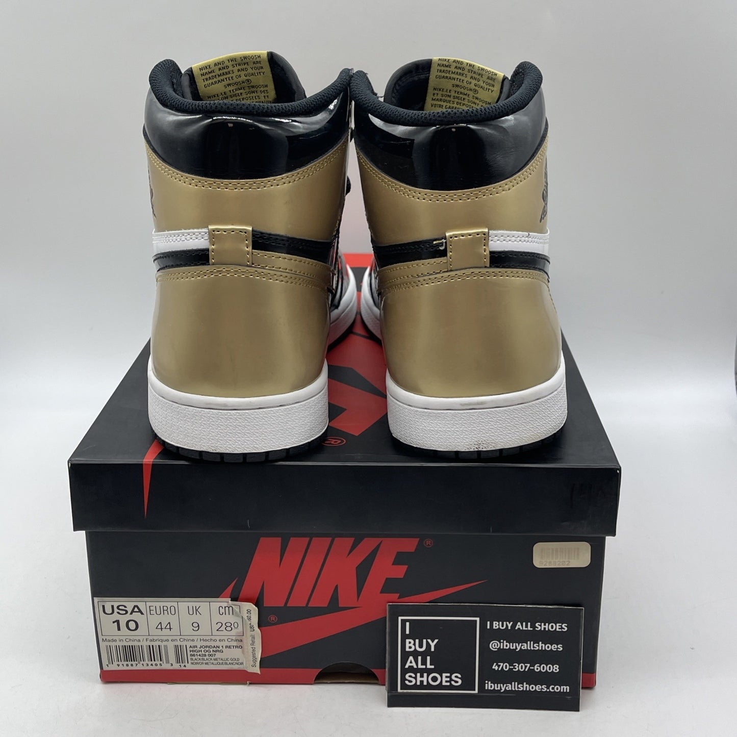 Size 10 - Air Jordan 1 Retro OG NRG High Gold Toe (861428-007)