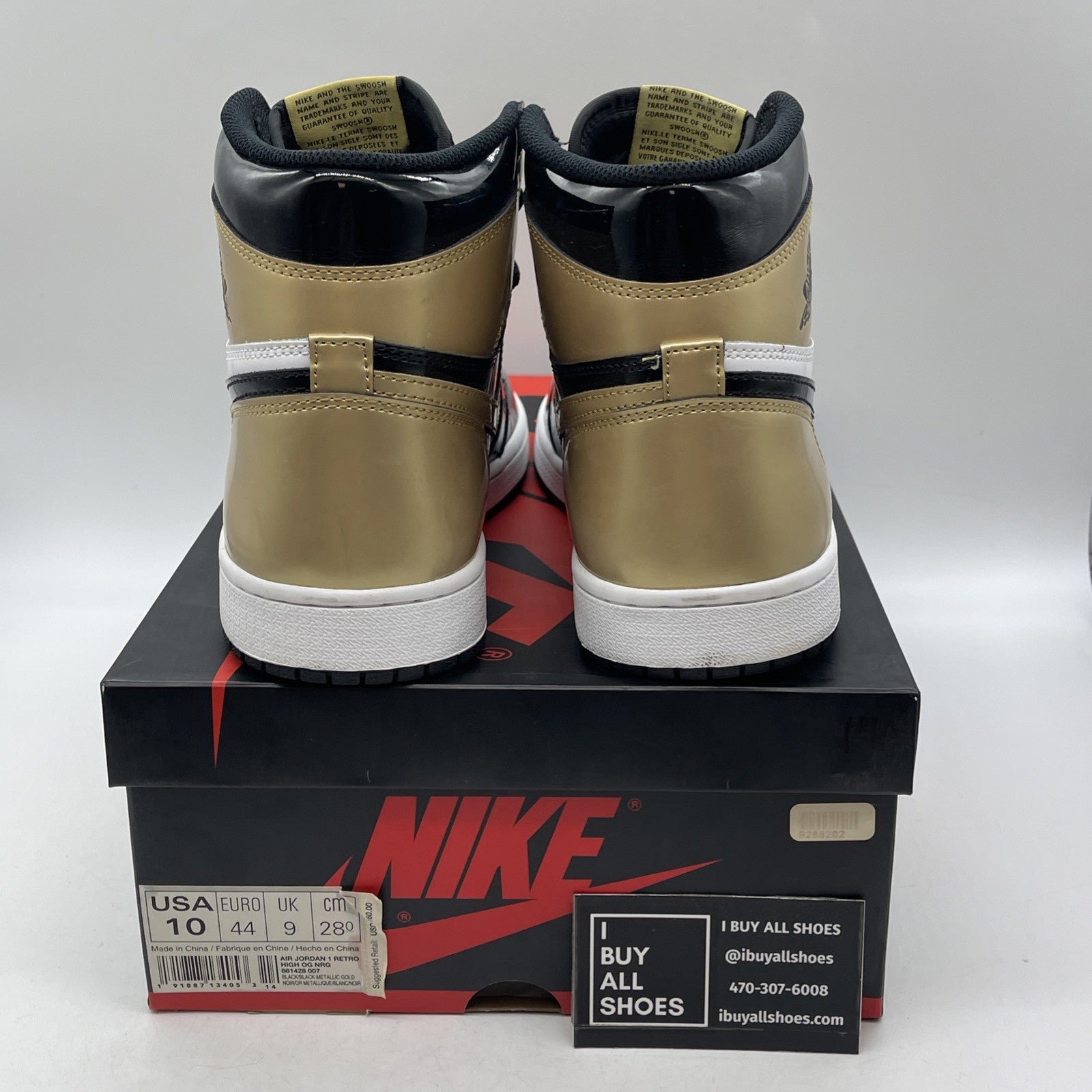 Size 10 - Air Jordan 1 Retro OG NRG High Gold Toe (861428-007)