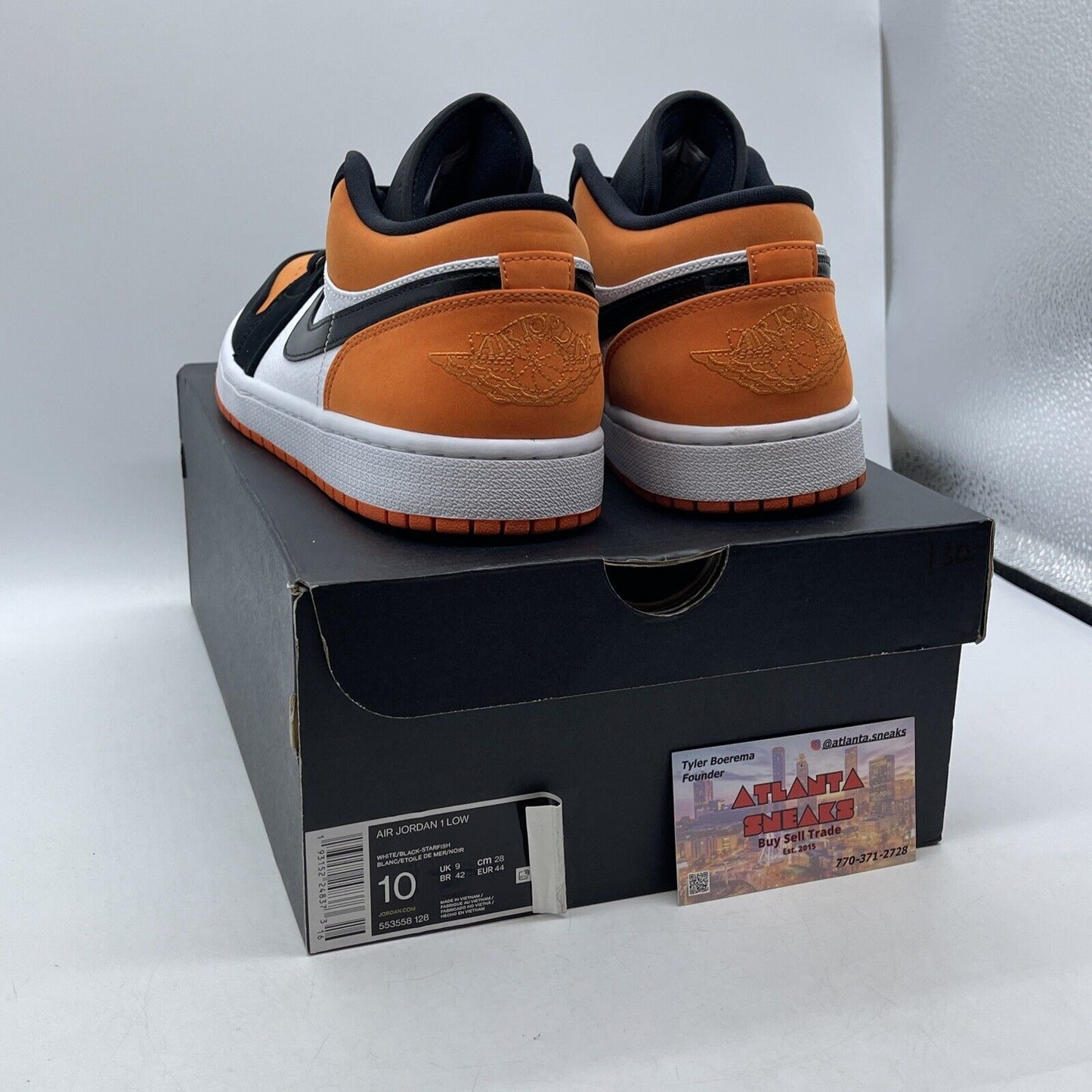 Size 10 - Air Jordan 1 Low Shattered Backboard Orange Black Suede (553558-128)