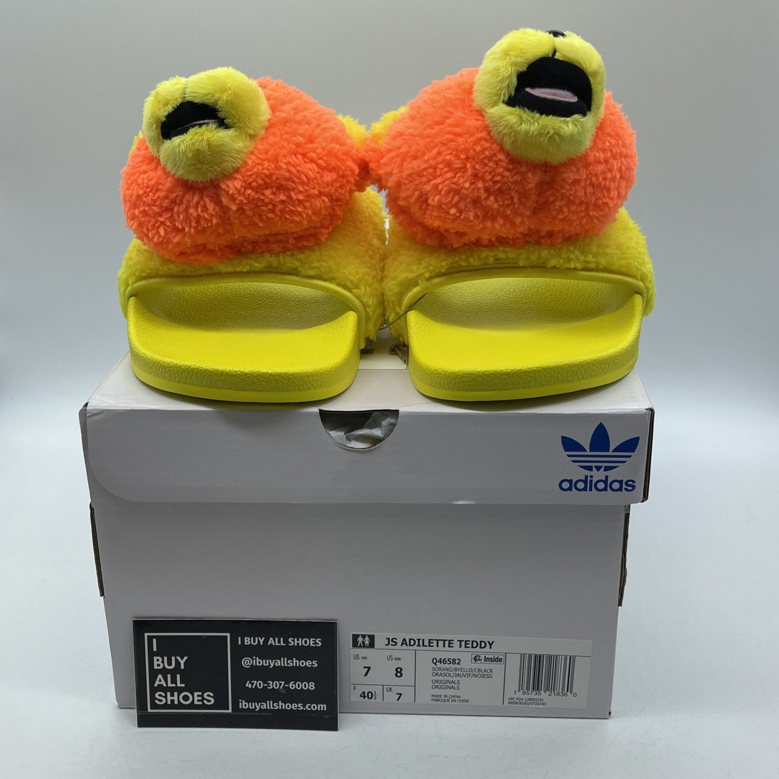 Size 7 - Adidas x Jeremy Scott Teddy Bear Slides Adilette Sandals (Q46582)