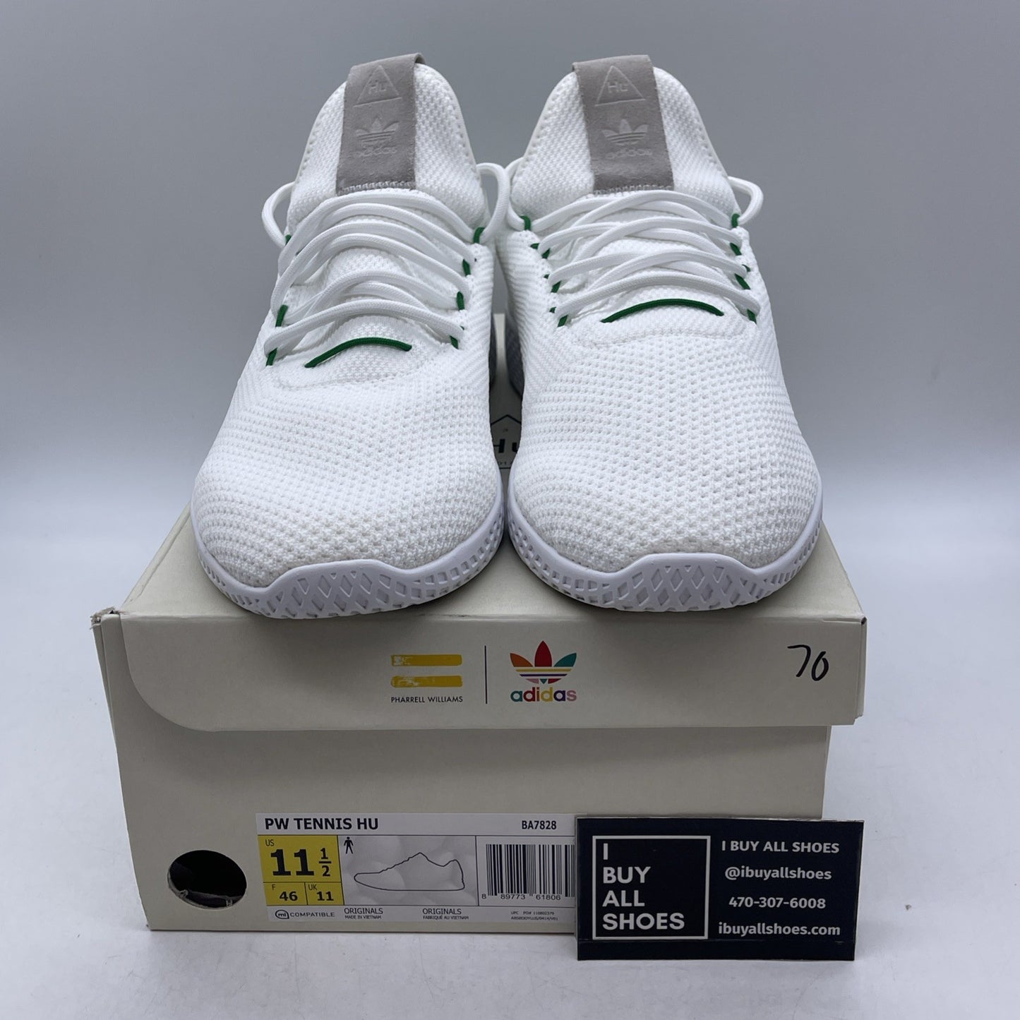 Size 11.5 - Pharrell x adidas Tennis Hu Green (BA7828)