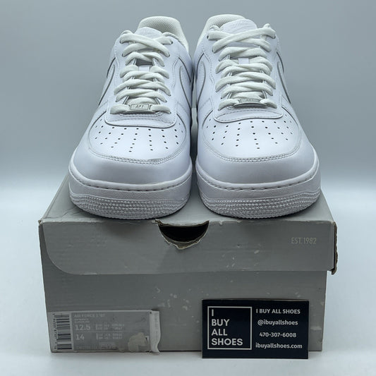 Size 12.5 - Nike Air Force 1 '07 Low Triple White Suede Leather (CW2288-111)