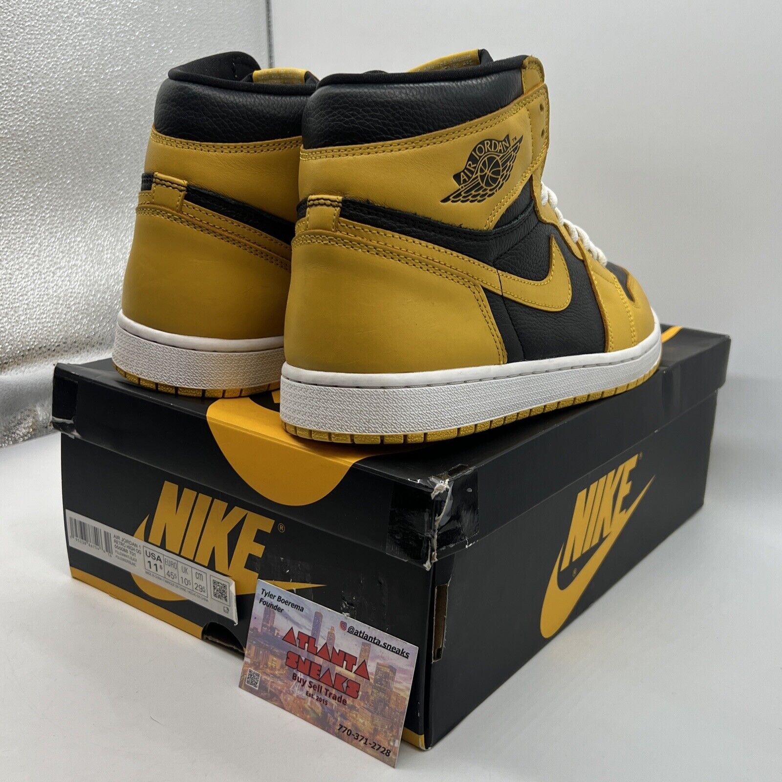 Size 11.5 - Jordan 1 Retro OG High Pollen Black White Yellow Leather 555088-701