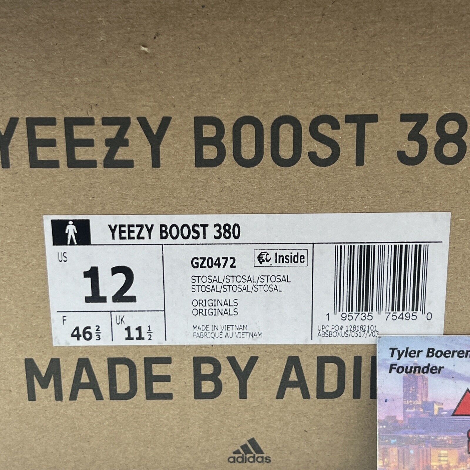Size 12 - adidas Yeezy Boost 380 Stone Salt Grey Black (GZ0472)
