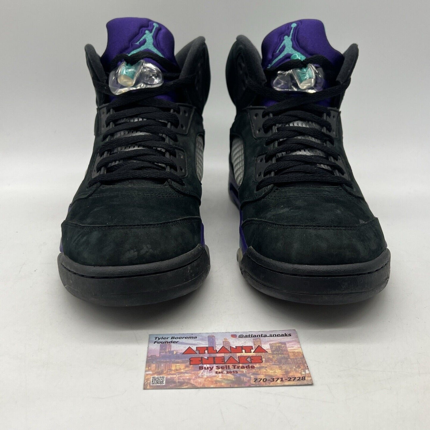 Size 10.5 - Air Jordan 5 Retro Black Grape Aqua Suede (136027-007)