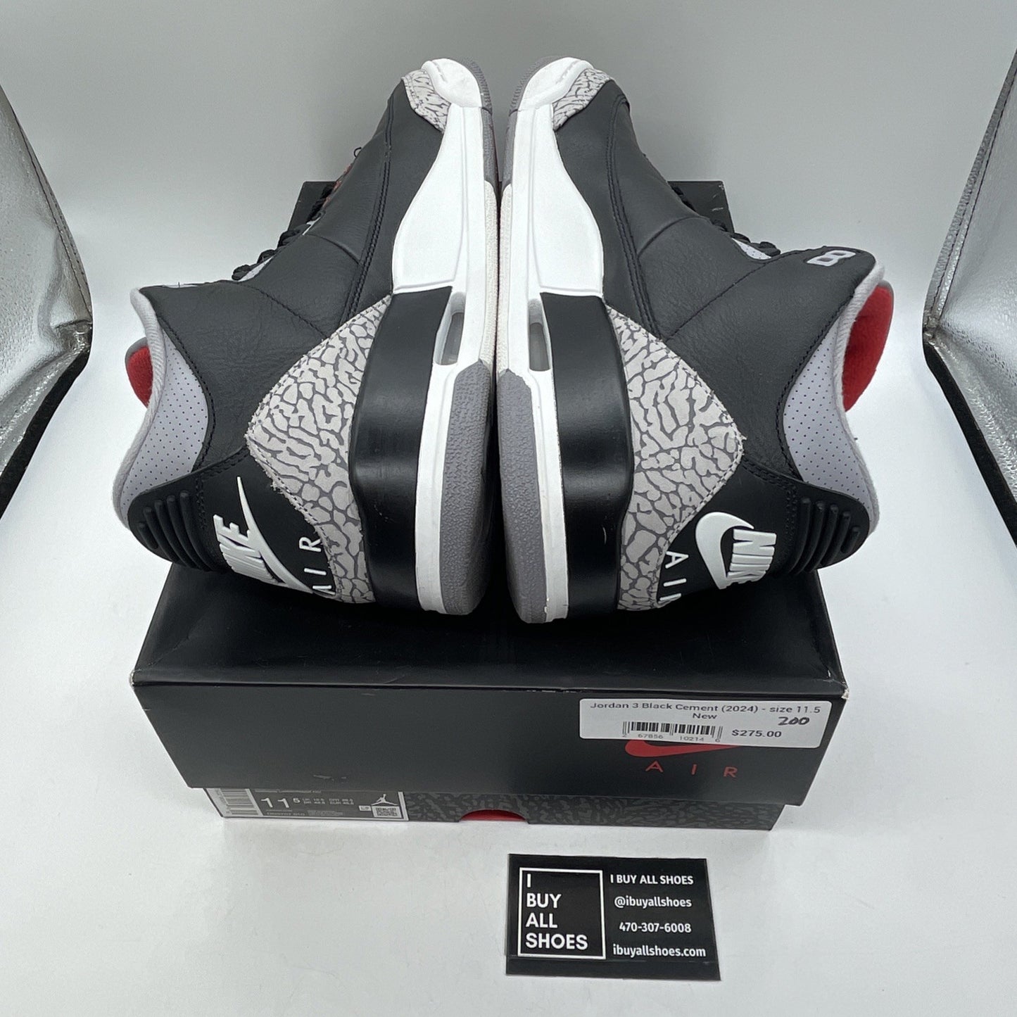 Size 11.5 - Air Jordan 3 Retro OG 2024 Black Cement Suede Leather (DN3707-010)