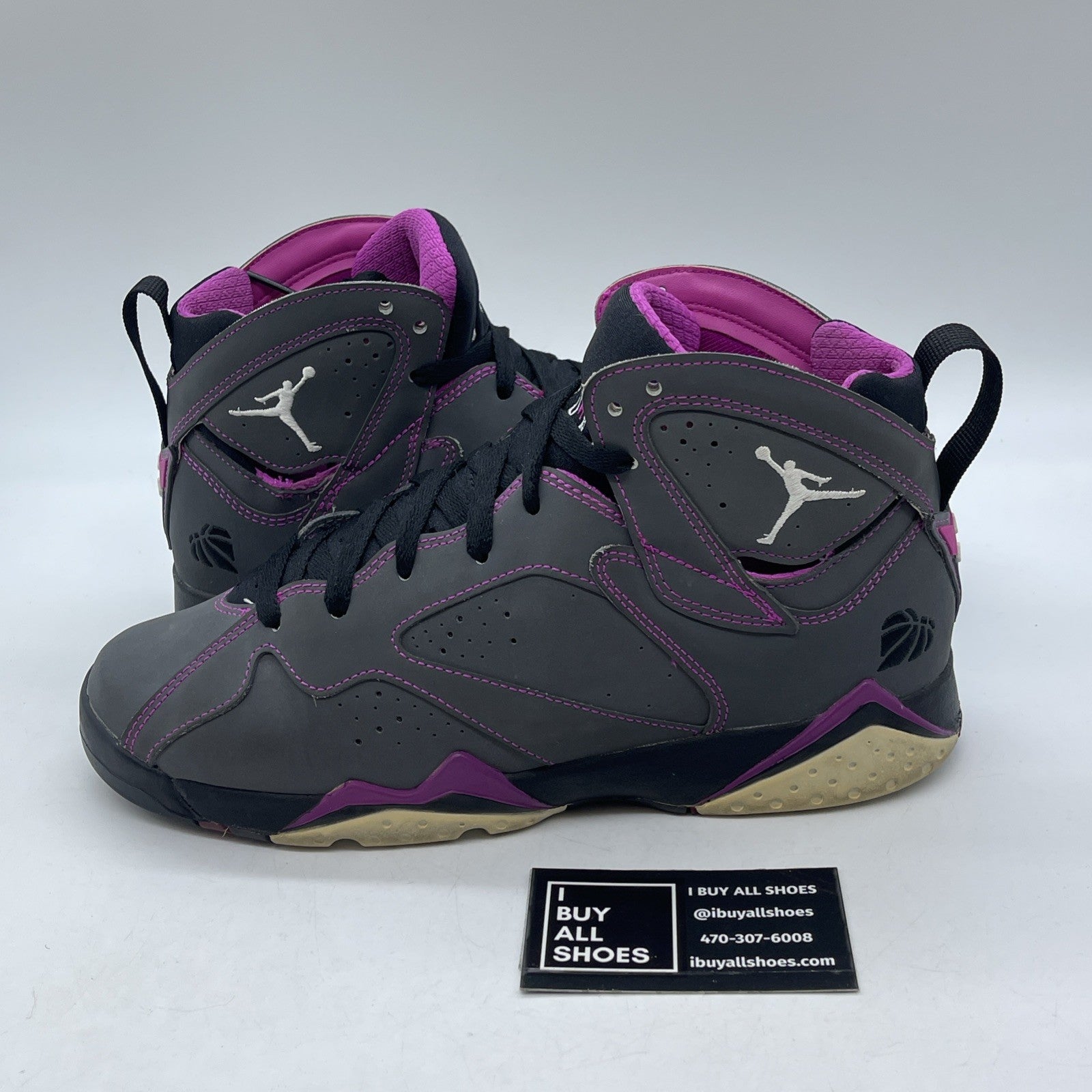 Size 8.5Y (GS) - Jordan 7 Retro 30th Mid Gray Purple Suede (705417-016)