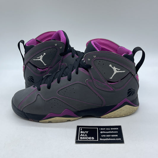 Size 8.5Y (GS) - Jordan 7 Retro 30th Mid Gray Purple Suede (705417-016)