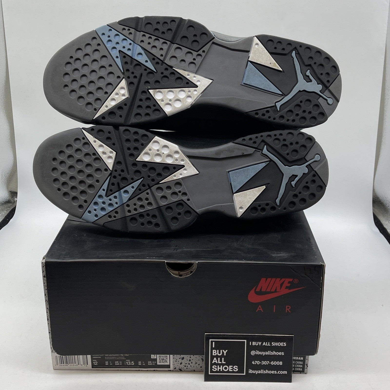 Size 12 - Air Jordan 7 Retro 2023 Chambray Black Blue Suede (CU9307-004)