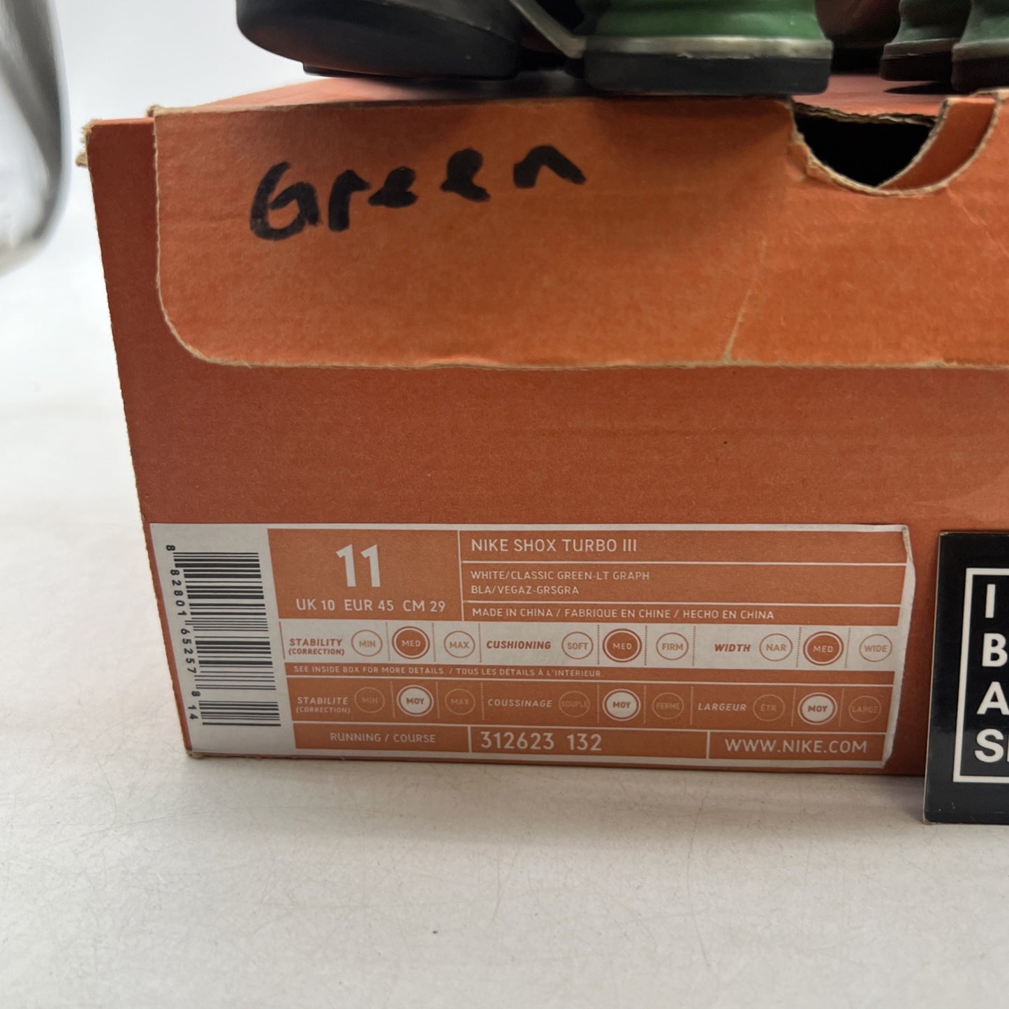 Size 11 - Nike Shox Gray Green Running Training Shoes (312623-132)