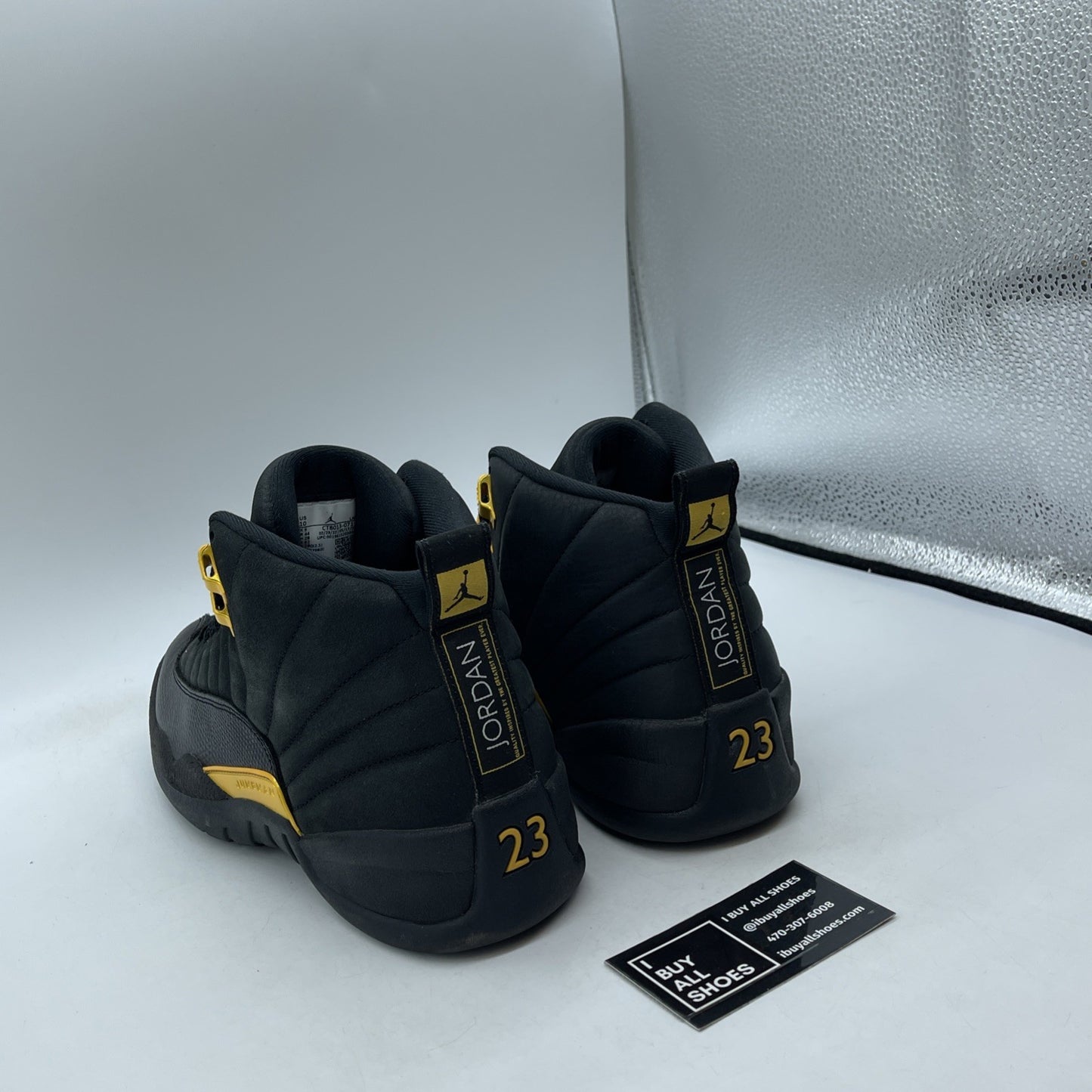 Size 10 - Jordan 12 Retro Mid Black Taxi Yellow Suede Leather (CT8013-071)