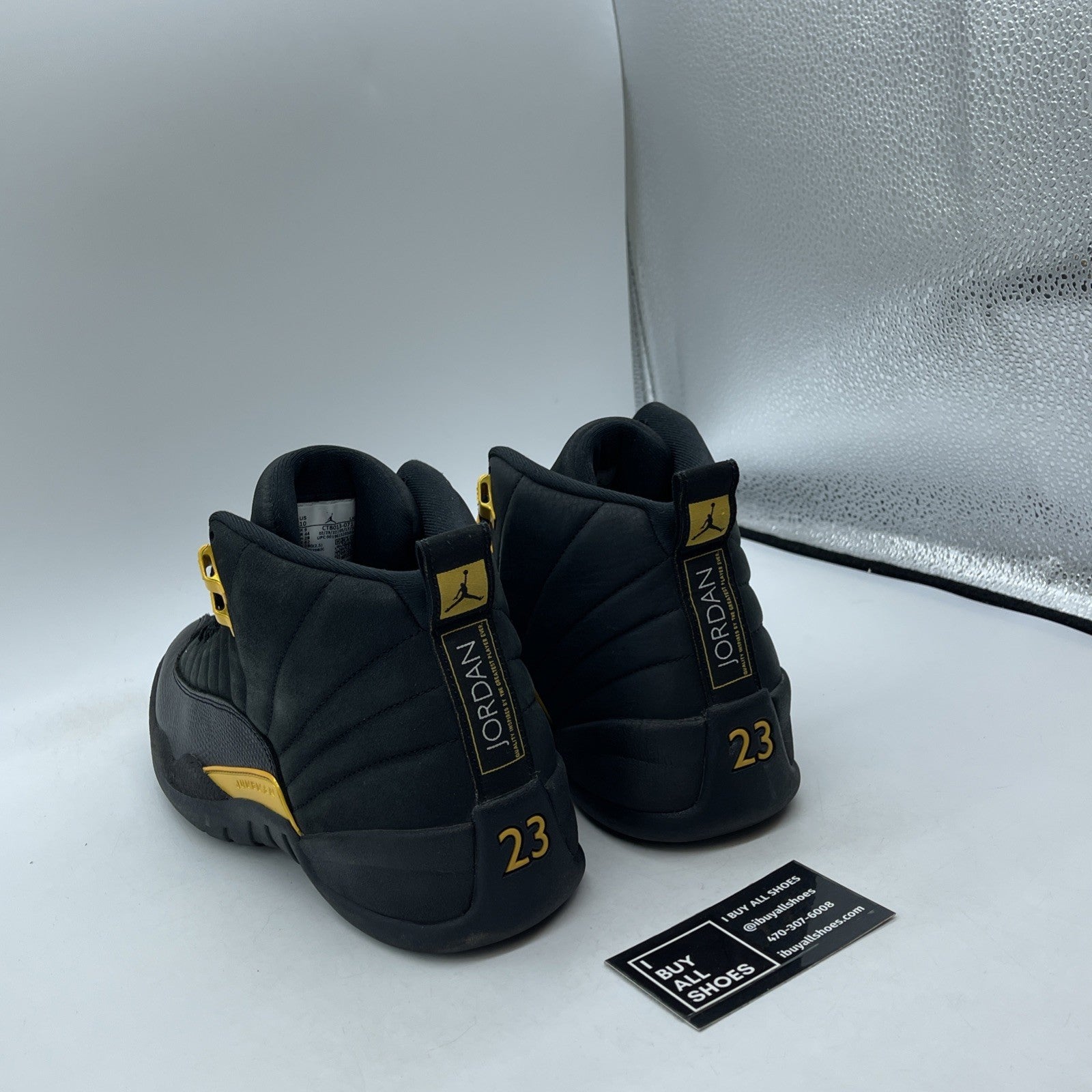 Size 10 - Jordan 12 Retro Mid Black Taxi Yellow Suede Leather (CT8013-071)