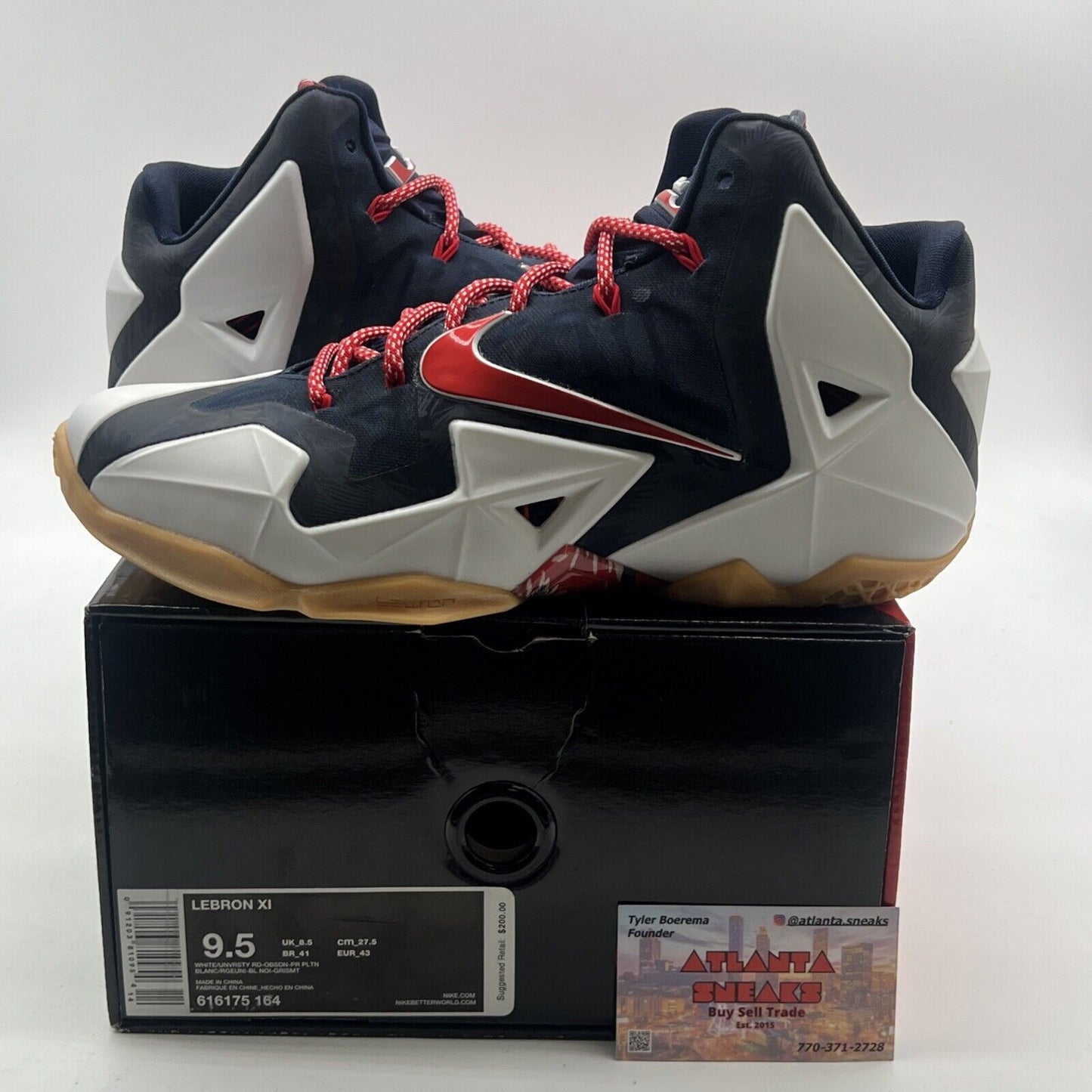 Size 9.5 - Nike LeBron 11 Independence Day (616175-164)