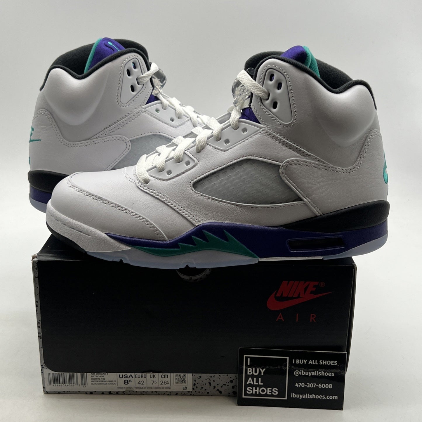 Size 8.5 - Air Jordan 5 Retro 2025 Grape (HQ7978-100)