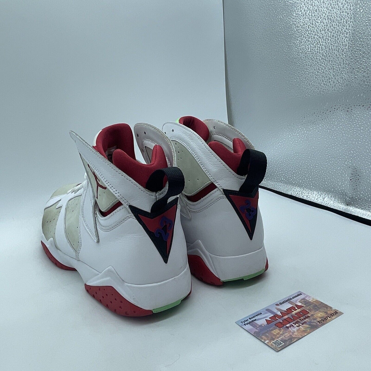 Size 11.5 - Air Jordan 7 Retro 2015 Hare White Red Purple Green (304775-125)