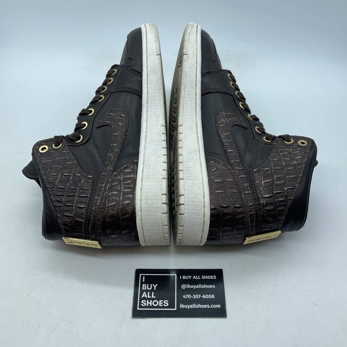 Size 9 - Air Jordan 1 Retro OG Pinnacle High Croc Brown Leather (705075-205)