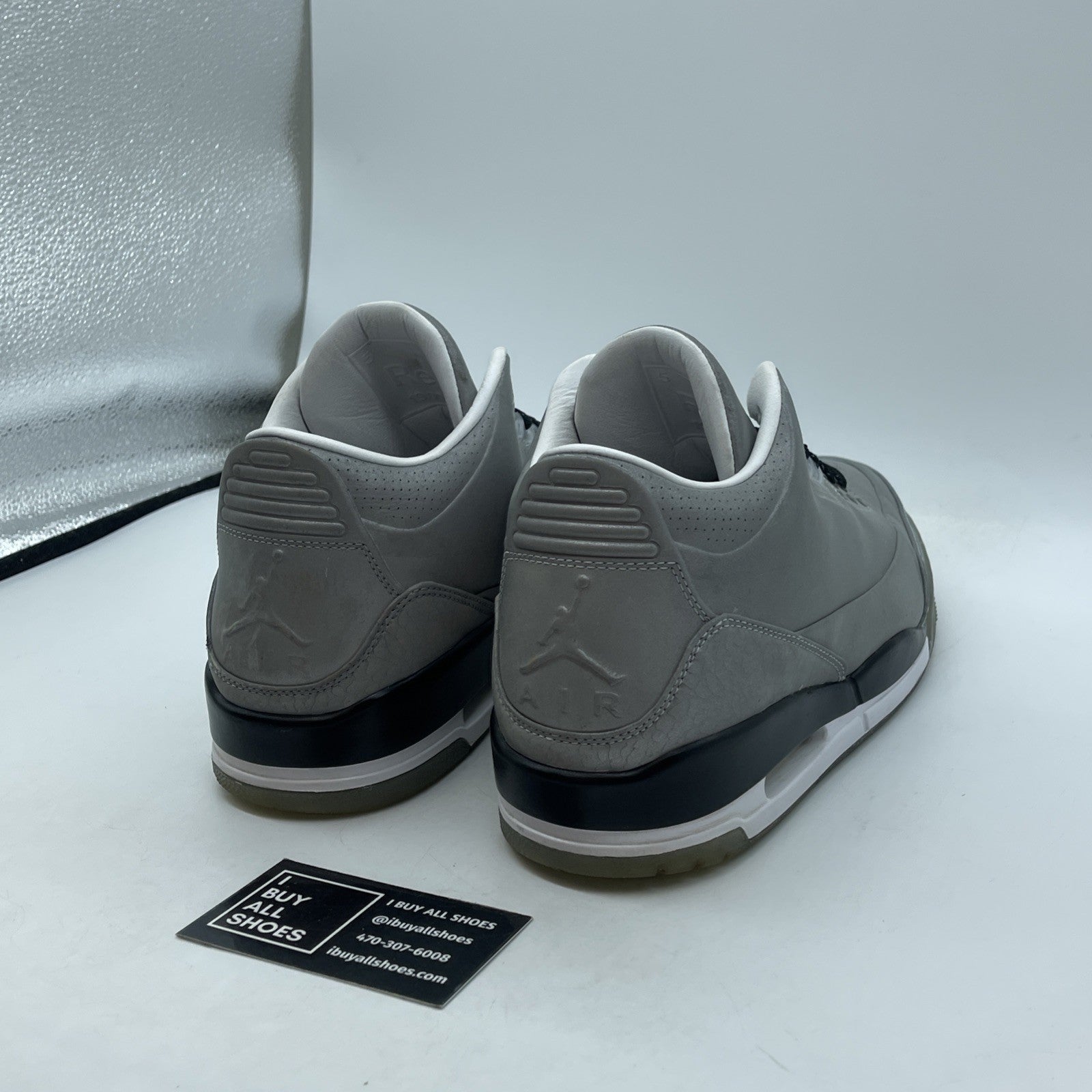 Size 9 - Air Jordan 3 5Lab3 Reflective Silver Black Leather (631603-003)