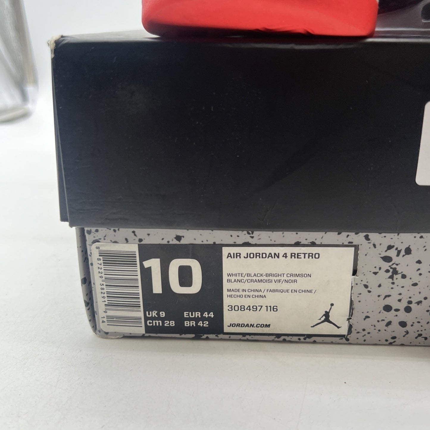 Size 10 - Air Jordan 4 Retro Pale Citron, Bright Crimson 2019 (308497-116)