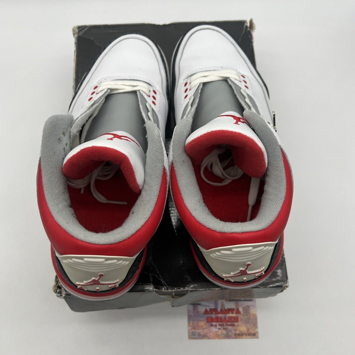 Size 11 - Air Jordan 3 Retro 2007 Fire Red White Grey Leather (136064-161)