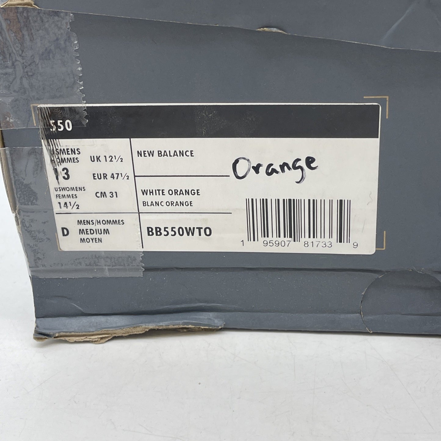 Size 13 - New Balance 550 Lakers Pack Vibrant Orange (BB550WTO)