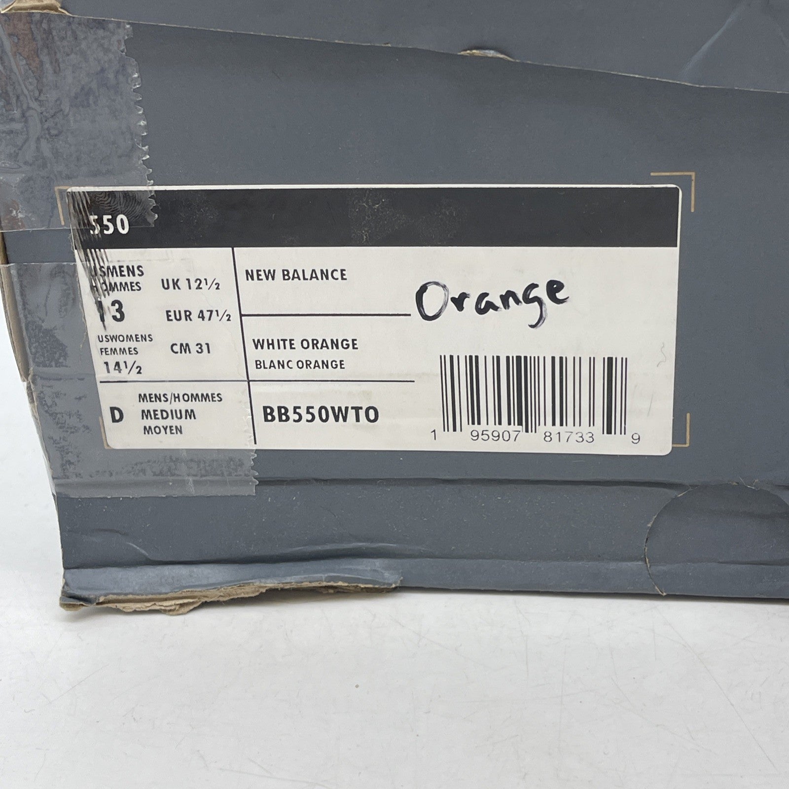Size 13 - New Balance 550 Lakers Pack Vibrant Orange (BB550WTO)