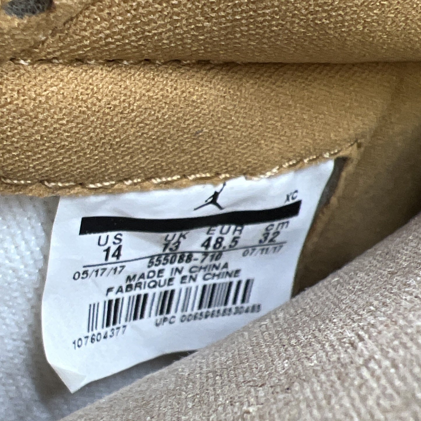 Size 14 - Air Jordan 1 Retro OG High Wheat (555088-710)