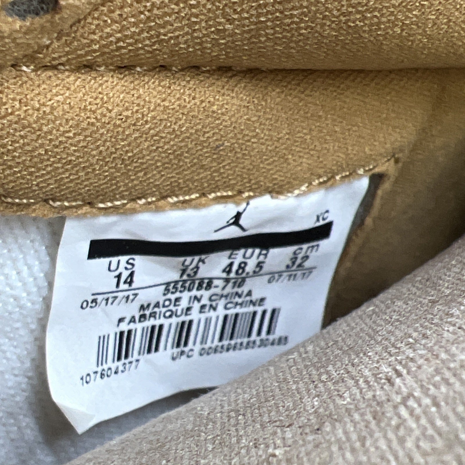 Size 14 - Air Jordan 1 Retro OG High Wheat (555088-710)
