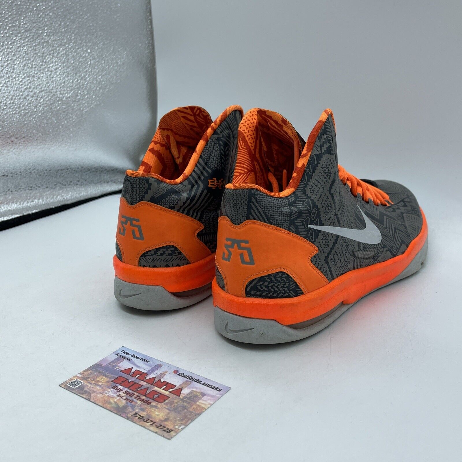 Size 7Y - Nike KD Black History Month Orange Silver Grey White (555641-003)