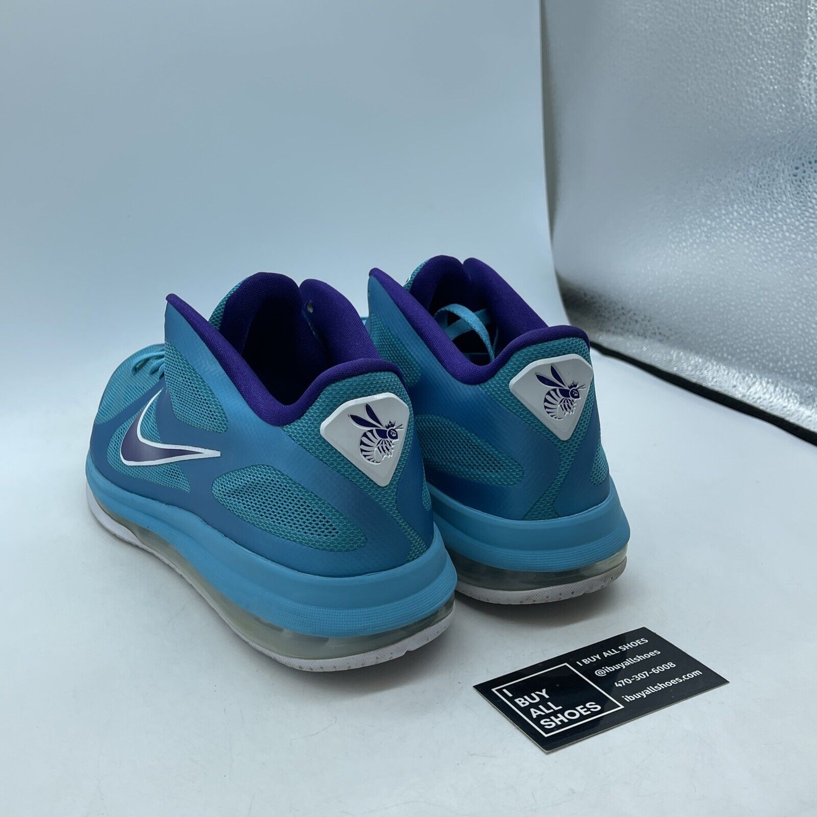Size 13 - Nike LeBron 9 Low Summit Lake Hornets Blue Purple (510811-400)