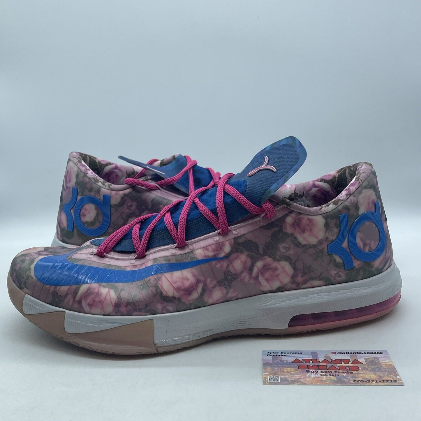 Size 13 - Nike KD 6 Supreme Aunt Pearl Pink White Blue (618216-600)