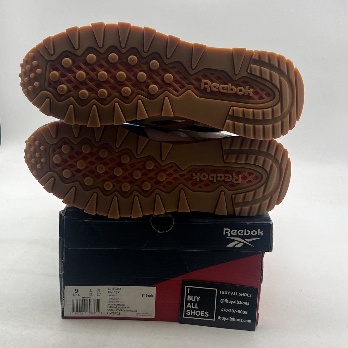 Size 9 - NWT Reebok CL Legacy Classic Men’s Shoes Chalk Red Blue Gold (GW8703)