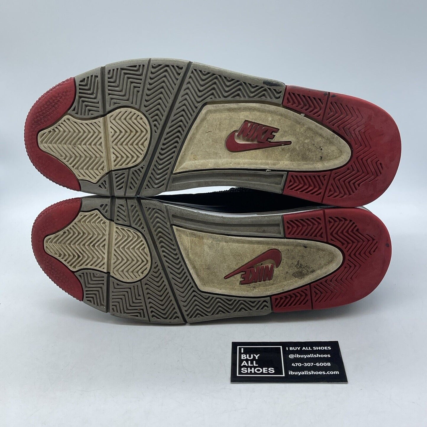 Size 12 - Jordan 4 Retro OG Mid Bred Black Grey Red Suede Rubber (308497–060)