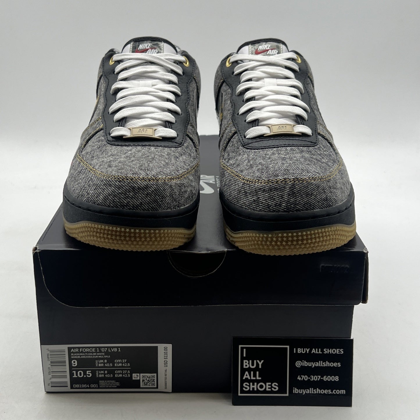 Size 9 - Nike Air Force 1 Low Camo Denim Remix (DB1964-001)