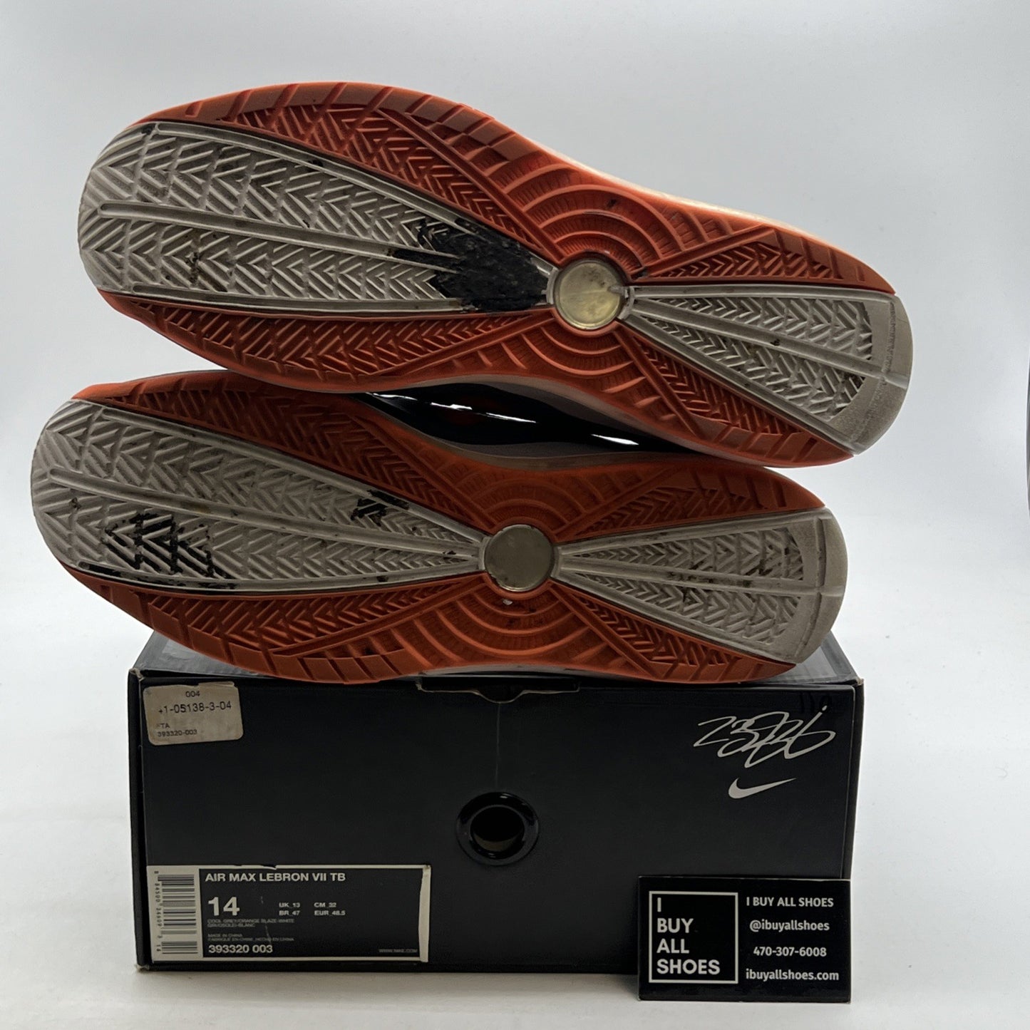 Size 14 - Nike Air Max LeBron 7 TB Orange Blaze (393320-003)