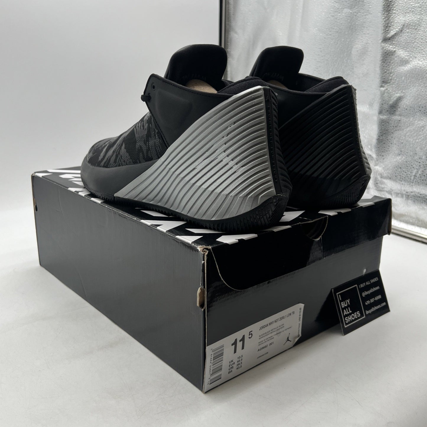 Size 11.5 - Jordan Why Not Zer0.1 TB Low Black Metallic Silver(AQ9682-001)